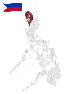 Location Province of Ilocos Sur on map Philippines. 3d location sign  of  Ilocos Sur. Quality map with  provinces of  Philippines for your design. Vector illustration. EPS10. clipart