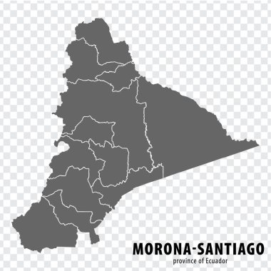 Blank map Morona Santiago Province of Ecuador. High quality map Morona Santiago with municipalities on transparent background for your web site design, logo, app, UI. Ecuador.  EPS10. clipart