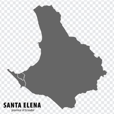 Blank map Santa Elena Province of Ecuador. High quality map Santa Elena with municipalities on transparent background for your web site design, logo, app, UI. Ecuador.  EPS10 clipart