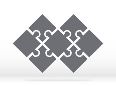 Grili basit ikon bulmacaları. Web sitesi tasarımı, uygulaması ve UI için gölgesi olan yedi elementin basit simge bulmacası. Hisse senedi. EPS10. 