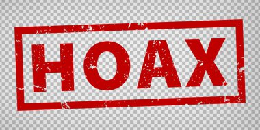 Şeffaf arkaplanda sahte pul tasarımı. Kırmızı sözcüğüyle hokus pokus damgası. Düz dizayn. Vektör illüstrasyonu EPS10. 