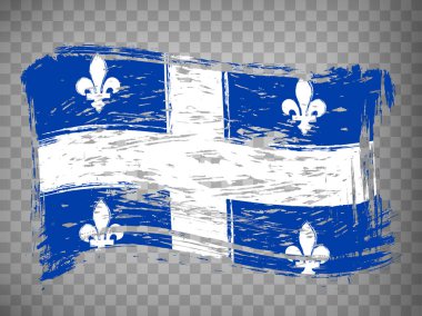 Fırça darbelerinden Quebec bayrağı. Kanada mı? Web sitesi tasarımı, uygulaması, UI için saydam arkaplan üzerinde Flag Quebec sallamak. Hisse senedi. EPS10.