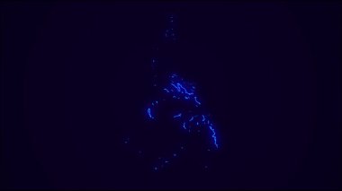 Koyu mavi üzerine Filipinler Ülke Sınırı Haritası. Neon Lights renkli animasyon geçişi. Filipinler bayrağı. Neon tarzı animasyon. 4k Çözünürlüğü.
