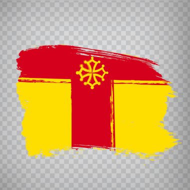 Tarn fırça darbeleri bayrağı. Fransız Flag Tarn Departmanı internet sitesi tasarımı, uygulaması, UI için şeffaf arka plan. Fransa Cumhuriyeti. EPS10.