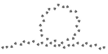 Beyaz arka planda izole edilmiş kuşun vektör izi. Daire şeklinde siluet. Ördeğin ayak izi siluet izleri, kaz. Paw Print. Vektör çizimi. EPS10.