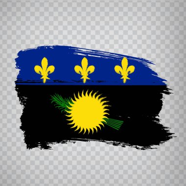 Gayri resmi fırça darbelerinden Guadeloupe bayrağı. İnternet sitenizin tasarımı, logosu, uygulaması, UI için şeffaf arkaplan üzerine bayrak Guadeloupe. Fransa Denizaşırı Departmanı. EPS10.