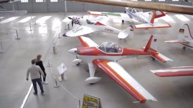 23 Ekim 2022. Almanya. Münih. Alman Müzesi Flugwerft Schleissheim. Alman Uçak ve Uçak Müzesi 'nde. Havaalanı bölgesindeki müze. 60 uçak ve helikopterin klasik koleksiyonu