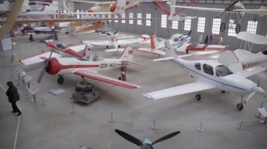 23 Ekim 2022. Almanya. Münih. Alman Müzesi Flugwerft Schleissheim. Alman Uçak ve Uçak Müzesi 'nde. Havaalanı bölgesindeki müze. 60 uçak ve helikopterin klasik koleksiyonu
