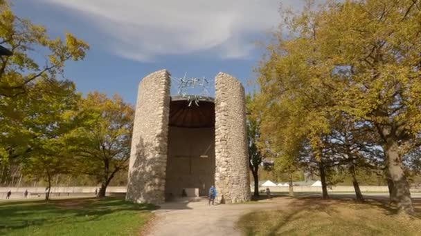 Οκτωβρίου 2022 Γερμανία Νταχάου Μνημείο Στρατοπέδου Συγκέντρωσης Ναζιστικό Στρατόπεδο Συγκέντρωσης — Αρχείο Βίντεο