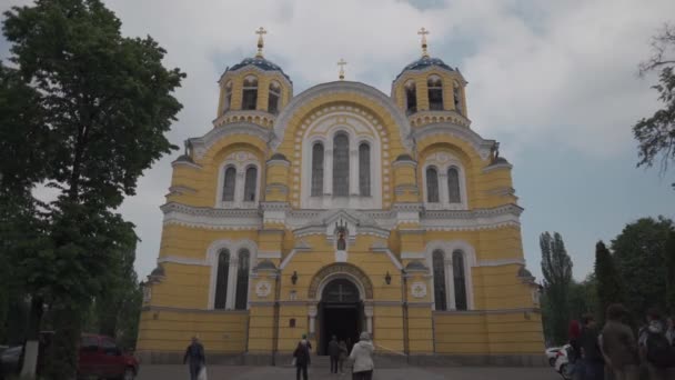 Ottobre 2020 Ukriana Kiev Cattedrale San Volodymyr Vladimirskiy Sobor Kiev — Video Stock