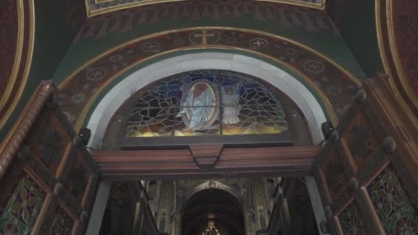 Noviembre 2020 Kiev Ucrania Catedral Vladimirskiy Interior Templo Ortodoxo Adentro — Vídeo de stock