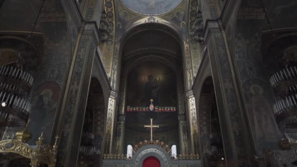 Novembre 2020 Kiev Ucraina Cattedrale Vladimirskiy Interni Tempio Ortodosso Dentro — Video Stock