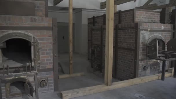 Krematorium Obozie Koncentracyjnym Dachau Niemczech Miejsce Pamięci Piece Palenia Zwłok — Wideo stockowe