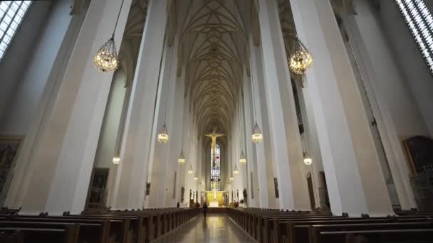 München Duitsland Detalles Del Interior Catedral Munich Munchen Frauenkirche Kathedraal — Stockvideo