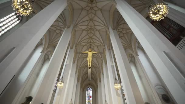Munich Alemania Detalles Del Interior Catedral Munich Munchen Frauenkirche Catedral — Vídeo de stock