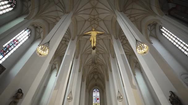ミュンヘンだ ドイツだ ミュンヘン大聖堂の内部モデルを販売しています ミュンヘン フラウエンキルヒ 貴婦人の大聖堂 アルトシュタット ドイツだ バイエルン 宗教とカトリックの共同体 — ストック動画