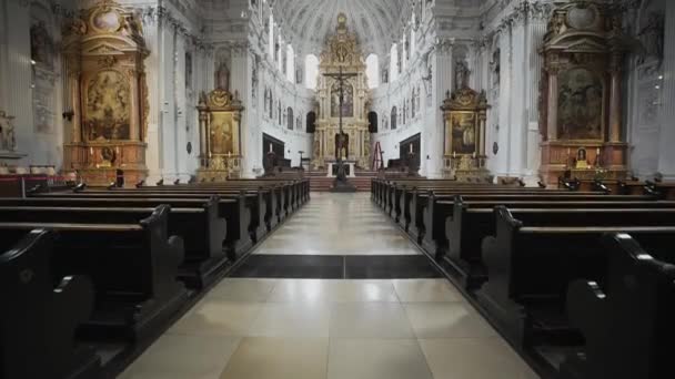 Alemanha Munique Michael Kirche Religião Temática Católica Europa Igreja Michaels — Vídeo de Stock