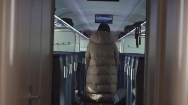 2022年3月16日 ジェマニア バイエルン州 ミュンヘンだ 高速列車Iceの内装 人々との日帰り旅行中の都市間エクスプレス ドイツ バーン ドイツのDb鉄道会社 ドイツの公共交通機関 — ストック動画