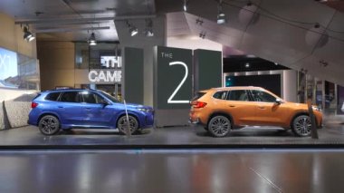 December 28, 2022. Munich. Germany. Interior Space BMW Welt, multi functional customer experience and exhibition facility of BMW. Inside view of BMW Welt Munich, delivery and experience centre of BMW