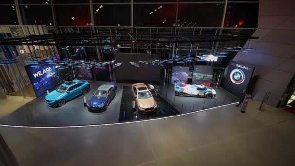 December 2022 Munich Germany Interior Space Bmw Welt Multi Functional — Stockvideo