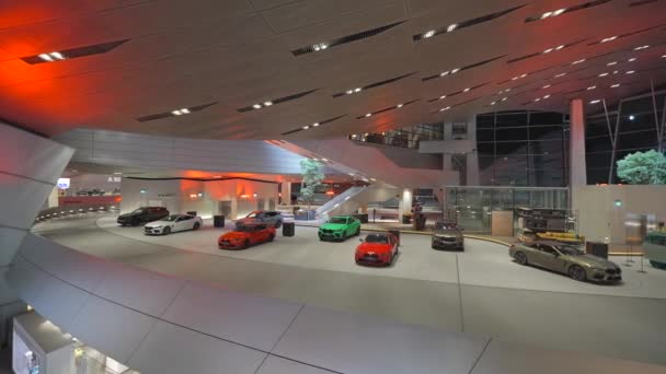 December 2022 Munich Germany Interior Bmw Welt Multifunctional Exhibition Center — Stock Video