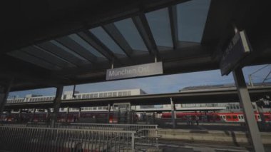 December 25, 2022. Munich. Germany. Munchen Ost or Ostbahnhof. Munich eastern railway station. Platfoms of railroad station Ost bahnhof. Munich East train station. Bahnhof Munchen Ost. 