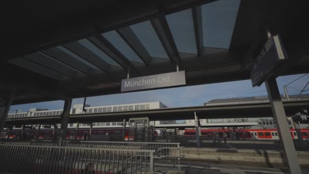December 2022 Munich Germany Munchen Ost Ostbahnhof Munich Eastern Railway — Stock video