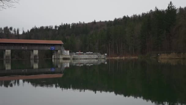 Fischtreppe Grunwalder Stauwehr Forst Bayerbrunn Hydro Power Station Fish Passage — Wideo stockowe