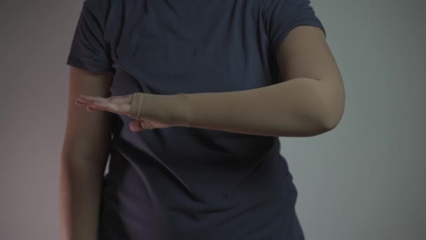 Rękaw Kompresyjny Wyroby Pończosznicze Pończochy Medyczne Stosowane Leczeniu Żylaków Zakrzepicy — Wideo stockowe
