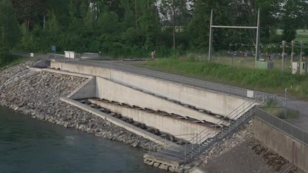 Lech Baviera Alemania Escalera Peces Para Migración Desove Río Escalera — Vídeo de stock