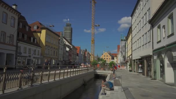 2023 Június Fagyasztás Németországba Régi Történelmi Város Freising Csatornáik Isar — Stock videók