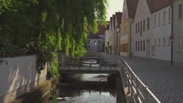 Régi Történelmi Város Freising Csatornáik Isar Folyón Bajorországban Németországban Freising — Stock videók