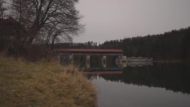 Fish Ladder Baierbrunn Hydroelectric Power Plant Fish Ladder Dam Isar — Stockvideo