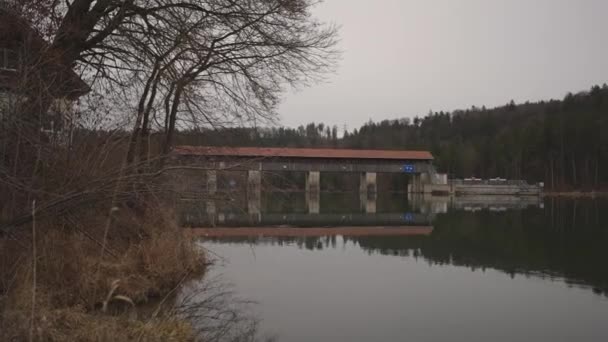 Fish Ladder Baierbrunn Hydroelectric Power Plant Fish Ladder Dam Isar — Stok video