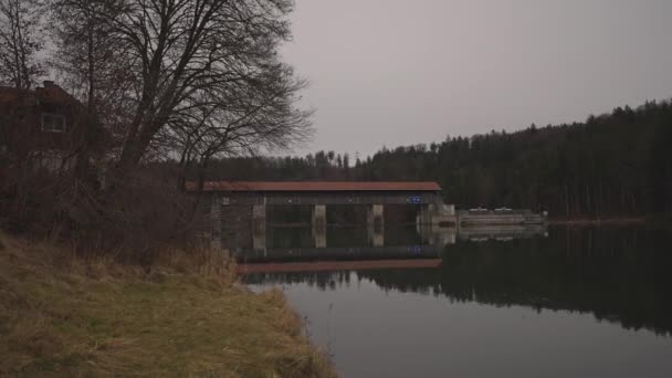 Fish Ladder Baierbrunn Hydroelectric Power Plant Fish Ladder Dam Isar — Stockvideo