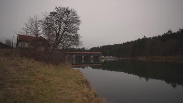 Fischtreppe Grunwalder Stauwehr Forst Bayerbrunn Hydro Power Station Fish Passage — Stok video