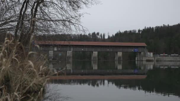 Fish Ladder Baierbrunn Hydroelectric Power Plant Fish Ladder Dam Isar — Stok video