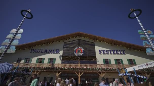 Września 2023 Monachium Bawaria Niemcy Paulaner Festzelt Festiwalu Piwa Oktoberfest — Wideo stockowe