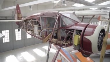 23 Ekim 2022. Almanya. Münih. Alman Müzesi Flugwerft Schleissheim. Alman Uçak ve Uçak Müzesi 'nde. Havaalanı bölgesindeki müze. 60 uçak ve helikopterin klasik koleksiyonu