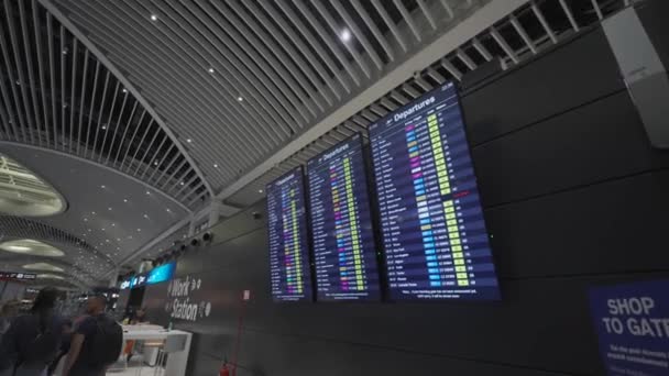 Жовтня 2023 Року Рим Італія Інтер Всередині Аеропорто Рома Фіумічіно — стокове відео