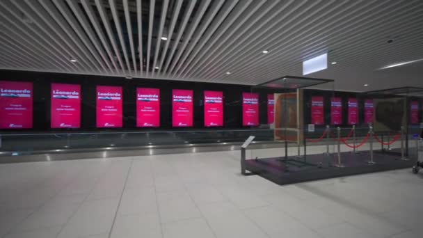 Octubre 2023 Roma Italia Interior Interior Aeroporto Roma Fiumicino Leonardo — Vídeo de stock