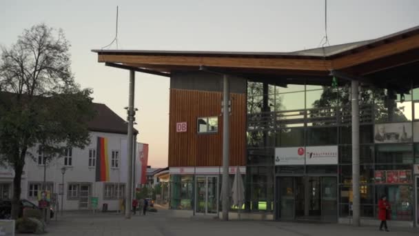 Сентября 2023 Года Германия Город Бавария Банхоф Оберстдорф Железнодорожная Станция — стоковое видео