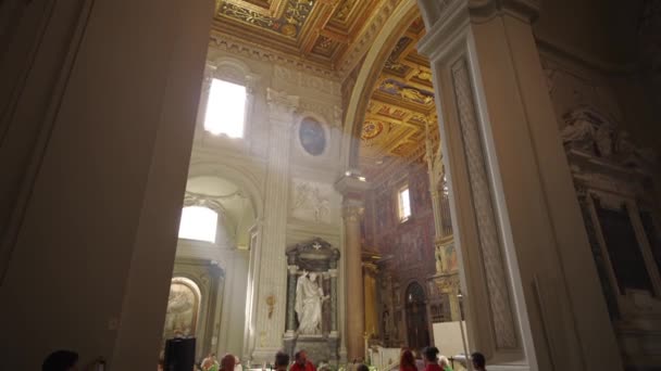 Oktober 2023 Rom Italien Basilica San Giovanni Laterano Interiör Och — Stockvideo