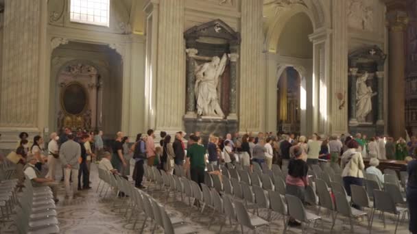 October 2023 Rome Italy Basilica San Giovanni Laterano Interior View — Stock Video