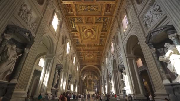Den Oktober 2023 Rom Italien Basilica San Giovanni Laterano Interiør – Stock-video