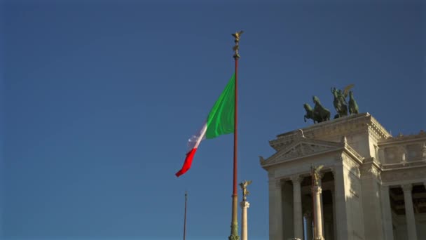 Rom Italien Altar Från Fäderneslandet Venedigtorget Piazza Venezia Centrum Ligger — Stockvideo