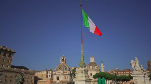 Rom Italien Altar Från Fäderneslandet Venedigtorget Piazza Venezia Centrum Ligger — Stockvideo