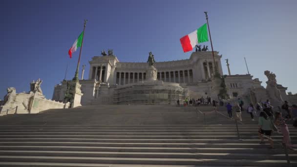Října2023 Řím Itálie Oltář Vlasti Benátské Náměstí Piazza Venezia Centru — Stock video