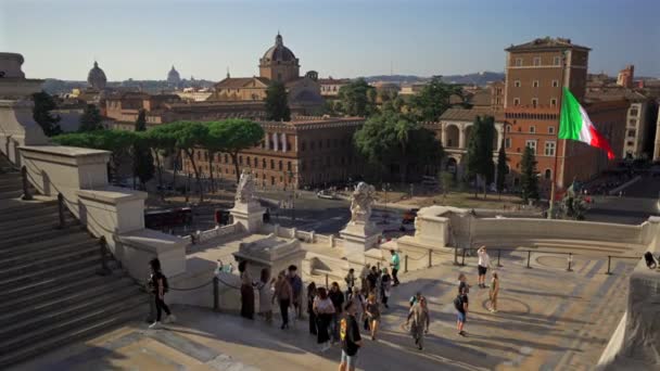 Października 2023 Rzym Włochy Ołtarz Ojczyzny Plac Wenecki Piazza Venezia — Wideo stockowe