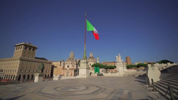 Října2023 Řím Itálie Oltář Vlasti Benátské Náměstí Piazza Venezia Centru — Stock video